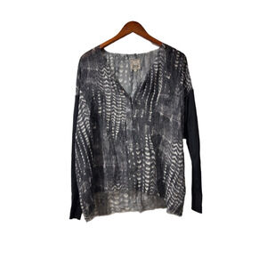 Women's Go Silk Blouse S gray Cream Washable Silk